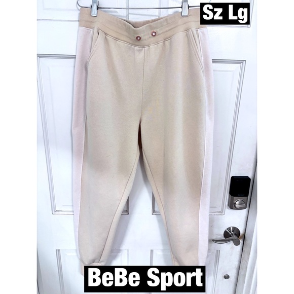 Bebe Sport Lg Sweatpants Two Tone  with Stretch waist 2 pockets. - Picture 1 of 10